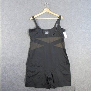 Cacique Contouring Open-Bust Thigh Shaper Shapewear Body Suit 26/28 Black 246
